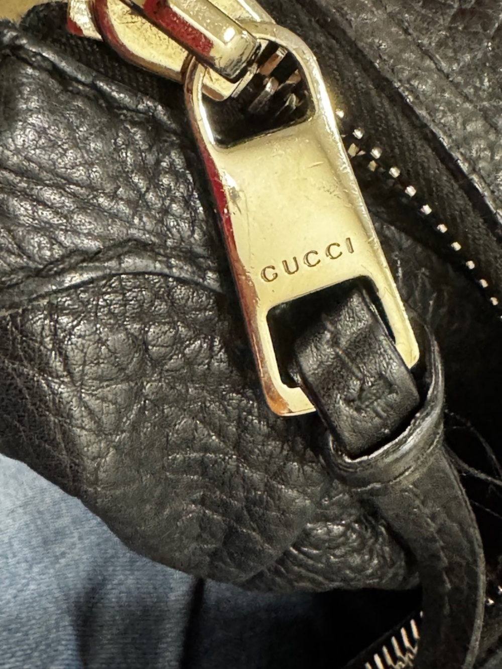 👜 Gucci Bamboo Bar Hobo Bag Black Leather Authentic - Picture 13 of 16